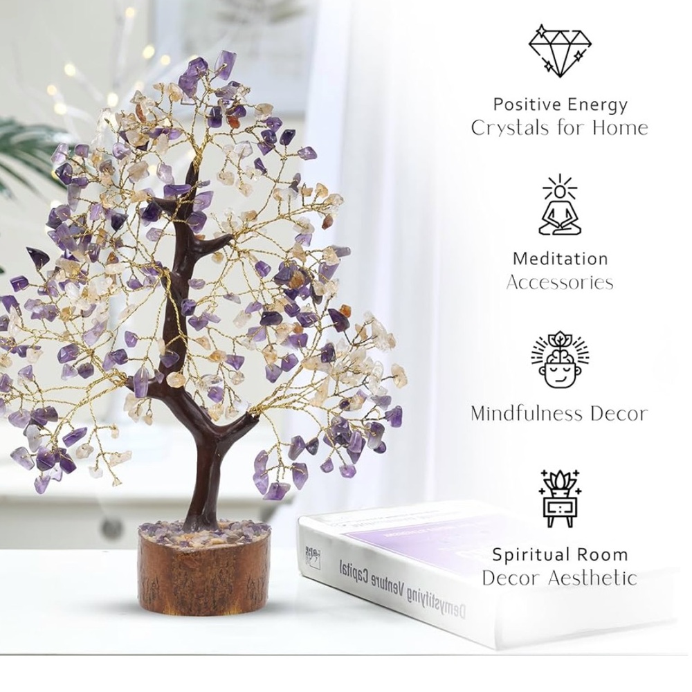 🆕New Amethyst & Citrine Crystal Gemstone Tree 10-12” - Picture 4 of 7